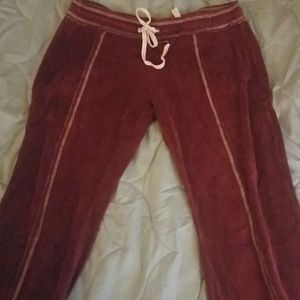 COED maroon velour pants